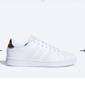 Adidas Advantage Clean White Gold Sneakers Women’s 10